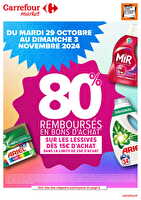 80% rembourses en ba sur les lessives des magasins Carrefour market Valable du 29 octobre au 03 novembre 2024