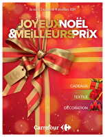 Joyeux noël & meilleurs prix : cadeaux, textile et décoration des magasins Carrefour Valable du 03 au 14 décembre 2024