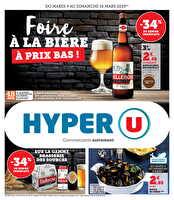 Foire à la bière à prix bas ! chez Hyper U Valable du 04 au 16 mars 2025