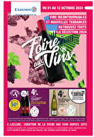 Foire aux vins  des magasins Leclerc Valable du 01 au 12 octobre 2024