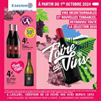 Foire aux vins  chez Leclerc Valable du 01 au 12 octobre 2024