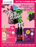 Foire aux vins  chez Leclerc Valable du 01 au 12 octobre 2024