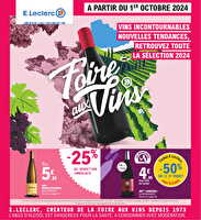 Foire aux vins  chez Leclerc Valable du 01 au 12 octobre 2024