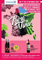 Foire aux vins  chez Leclerc Valable du 01 au 12 octobre 2024