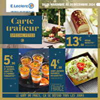 Carte traiteur festive - mixte chez Leclerc Valable du 19 novembre au 31 décembre 2024