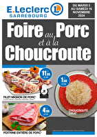 Foire au porc et à la choucroute  des magasins Leclerc Valable du 05 au 16 novembre 2024