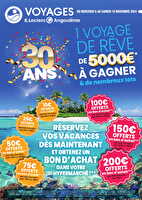 Anniversaire agence voyages des magasins Leclerc Valable du 04 au 16 novembre 2024