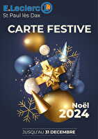 Carte festive saint paul des magasins Leclerc Valable du 25 novembre au 31 décembre 2024