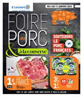 Foire au porc & conserves 1 chez Leclerc Valable du 18 au 25 janvier 2025