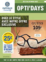 Opti'days printemps des magasins Leclerc Valable du 04 au 29 mars 2025