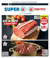 Foire au boeuf à prix bas ! des magasins Super U Valable du 04 au 09 février 2025