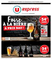 Foire à la bière à prix bas ! des magasins U express Valable du 29 octobre au 10 novembre 2024