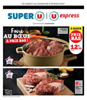 Foire au boeuf à prix bas ! chez U express Valable du 04 au 09 février 2025