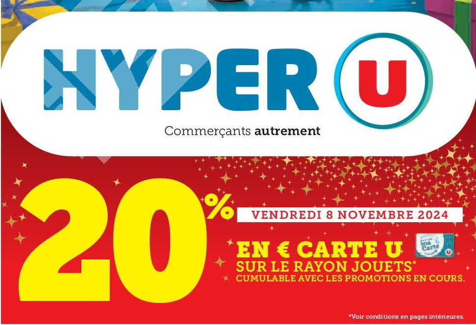 Magie de Noël chez Hyper U et Super U : 20% de Remise sur les Jouets, Uniquement le 8 Novembre !